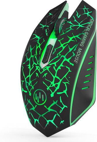 VEGCOO C12 Wireless Gaming Mouse,Rechargeable Mice Silent Click Cordless Mouse with 6 Buttons PC Gaming Mice Advanced Technology with 2.4GHZ Up to 2400DPI for PC Laptop (Red) in Kuwait