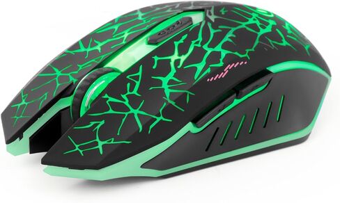 VEGCOO C12 Wireless Gaming Mouse,Rechargeable Mice Silent Click Cordless Mouse with 6 Buttons PC Gaming Mice Advanced Technology with 2.4GHZ Up to 2400DPI for PC Laptop (Red) in Kuwait