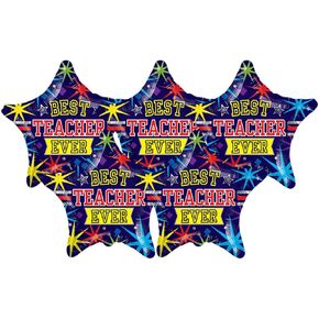 Set of 5 Best Teacher Ever Star 18" Foil Party Balloons