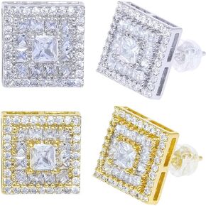ترصيع Lureen arring for Men Women - مجموعة أقراط Zirconia Zirconia Chiped Zirconia المغطاة بنسبة 18 كيل
