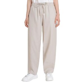 Weintee Women's Petite Linen Pants Barrel Leg