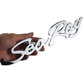 1x Sea Ray Searay SCRIPT Emblem Badge 3D Letters Boat Logo Nameplate Self-Adhesive Sticker (Chrome)