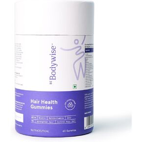 Bodywise Biotin Hair Gummies | Individually Wrapped | Biotin Supplement | Formulated for Women | Vegan, No Added Sugar | 1 Month Pack in Saudi Arabia