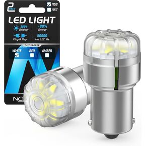Novsight 1156 LED LED Brake Light Light Light Light Light ، 300 ٪ مشرق للغاية 1141 1003 مصابيح الذيل ، والقيادة الأكثر أمانًا 7506 BA15S بديل لمبة LED لمصباح الأضواء النسخ الاحتياطي العكسي ، حزمة من 2