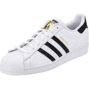 حذاء رياضة نجم رجال Adidas ، أحذية بيضاء اللون الأسود ، 7.5
