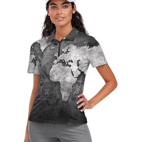 Womens Short Sleeve Polo Shirt 1/4 Zip Up Stretch T Shirt Casual Quick Dry Athletic Sports Shirt Yoga Workout Tops
