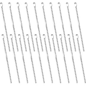 20Pcs Sliver Metal Ear Spoon Ear Pick Ear Scraper Remover Ear Cleaner Tool Earwax Curette Removal Kit for Ear Key Hanging Key Pendant