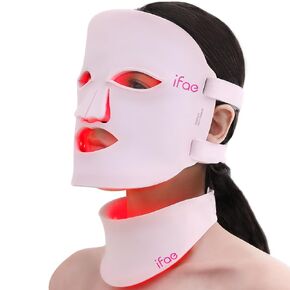 قناع العلاج بالضوء الأحمر للوجه والرقبة ، 7 ألوان علاج قناع الوجه مع حماية العين وتصميم مريح وقابل لإعادة الشحن للعناية بالبشرة المضادة للشيخوخة الحقيقية في المنزل