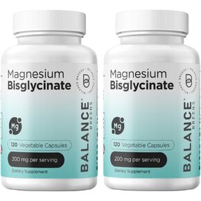 المغنيسيوم bisglycinate 200mg - ملحق مغنيسيوم متمرد عالية الامتصاص - لطيف على المعدة ، خالية من الغلوتين ، يدعم النوم ، تشنجات العضلات والمزاج الإيجابي - 120 كبسولة (حزمة 1)