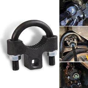 Steering Wheel Inner Tie Rod Ball Head Rudder Wrench, 3/8" U-shaped Tooth Structure Metal Rocker Arm Detach Installation Tool, Universal Inner Tie Rod Removal Tool Repair Accessories (Black)