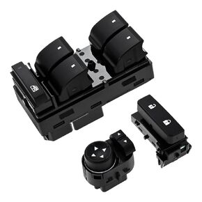 Power Master Window Switch Kit, Push Button, Black, Compatible with 2007-2014 Chevy Silverado & GMC Sierra, Replaces #25789692, 22883768, 15804093