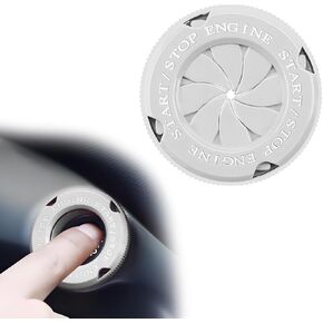 Car Start-Stop Button Cover, Anti-Scratch Aluminum Alloy Car Ignition Button Decorative Cover, Universal Fit Interior Starter Switch Protection Cover, Car Accessories (Duplex Red)
