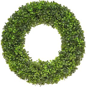 Boxwood Wreaths for Front Door 20 inch Artificial Spring Wreath Green Year Round Wall Window Porch Wedding Home Farmhouse St Patricks Day Indoor Outdoor Decorations