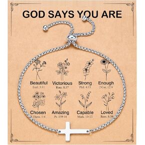 Cross Bracelet Confirmation Baptism Easter Christian Religious Gifts for Girls Women Kids