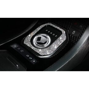 XQauto Car Interior Trim Trim Pling Lice for Land Rover Range Rover Evoque 2012-2018 Gear Knob Panob Panel ملحقات شارات الكريستون (Silver)