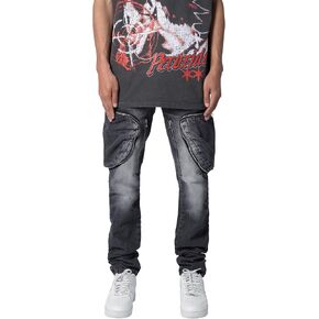 mnml Men's Zipper Inseam Cargo Denim