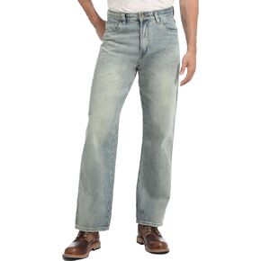 Men's Loose Fit Jeans Wide Leg Medium Weight Denim Pants Vintage Washed