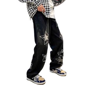 FantasyGears Star Jeans Y2k Men Hip Hop Baggy Pants Straight Leg Graphic Denim Joggers Loose Fit Jeans Streetwear
