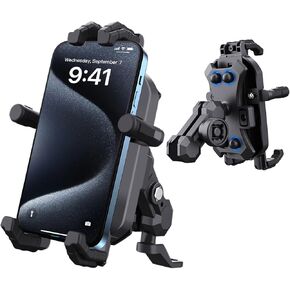 MFGZD دراجة نارية الخلفية الخلفية مرآة التثبيت الهاتف ، 360 ° Rotatabe Moto Bike Phone مع رفقة الاهتزاز ل 4.8-7 "