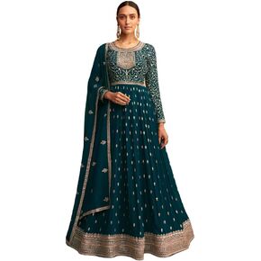 Heni Fashion Ready To Wear Indian/Pakistani Style Party Wear Embroidered Anarkali Suit Anarkali Gown For Women's