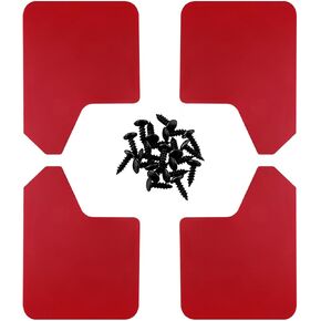 4pcs اللوحات الطينية للسيارة العالمية ، حراس دفقة قابلة للانحناء مع مقاطع برشام قفل ، حارس مرن في الشاحنة الأمامية والخلفية ، إكسسوارات مقصات خارجي للسيارة للبيك آب ، سيارات الدفع الرباعي (أسود)