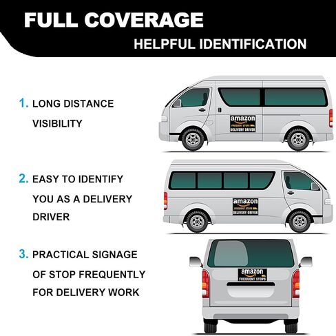 3 Pack Delivery Driver Magnet for Car, Reflective Delivery Vehicle Magnetic Car Signs, Heavy Duty Magnetic Signs for Delivery Driver Car for Frequent Stops(Black - 3 Pack) in Saudi Arabia