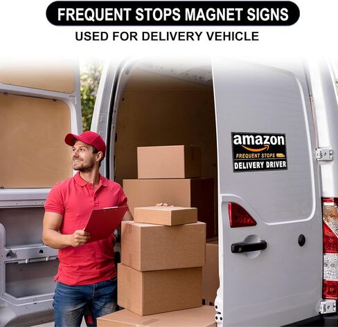 3 Pack Delivery Driver Magnet for Car, Reflective Delivery Vehicle Magnetic Car Signs, Heavy Duty Magnetic Signs for Delivery Driver Car for Frequent Stops(Black - 3 Pack) in Saudi Arabia