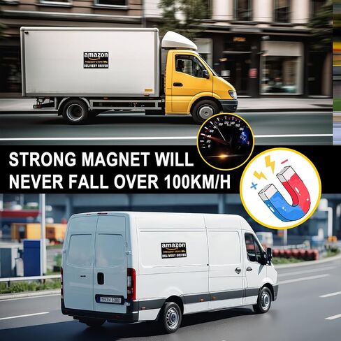 3 Pack Delivery Driver Magnet for Car, Reflective Delivery Vehicle Magnetic Car Signs, Heavy Duty Magnetic Signs for Delivery Driver Car for Frequent Stops(Black - 3 Pack) in Saudi Arabia