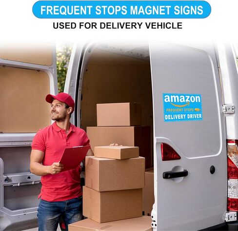 3 Pack Delivery Driver Magnet for Car, Reflective Delivery Vehicle Magnetic Car Signs, Heavy Duty Magnetic Signs for Delivery Driver Car for Frequent Stops(Black - 3 Pack) in Saudi Arabia