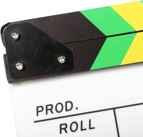 Andoer Acrylic Clapboard Dry Erase Director Film Movie Clapper Board Slate 9.6 11.7" with Color Sticks in Saudi Arabia