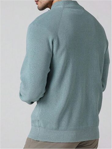 Men's Quarter Zip Sweaters Mock Neck Long Sleeve Knitted Basic Pullovers Fall Knitwear in Saudi Arabia