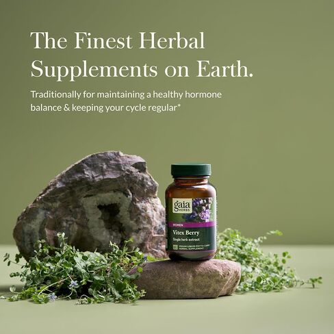 Gaia Herbs Vitex Berry (شجرة عفيفة) - يدعم توازن الهرمونات والخصوبة للنساء - يساعد في الحفاظ على مستويات البروجسترون الصحية لدعم صحة الدورة الشهرية - 180 قبعة نباتية (إمداد لمدة 90 يومًا) in Saudi Arabia