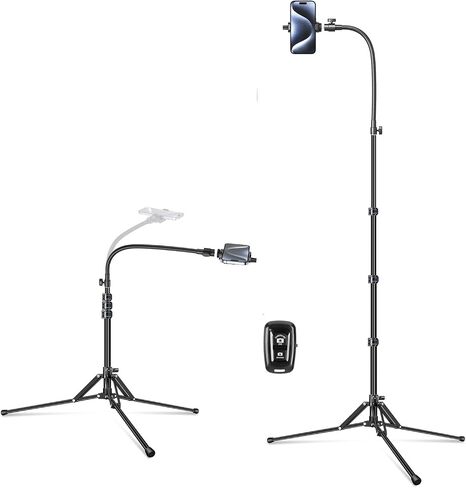 Elitehood 81" Tall Flexible Tripod Stand for iPhone with 17in Adjustable Gooseneck with Remote Compatible with iPhone 13 Pro Max / 13 Pro / 12 Pro Max, Android Phone in Kuwait