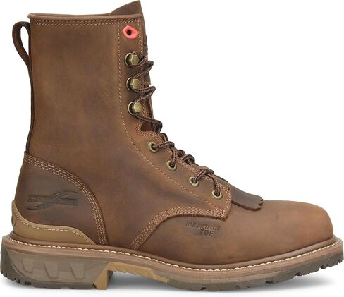 PHANTOM RIDER Men's Dailor 8" Wide Square Composite Toe Lacer Work Boots with Dual-Density Comfort Footbed & Oil- and Slip-Resistant Outsole in Kuwait