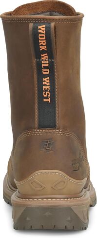 PHANTOM RIDER Men's Dailor 8" Wide Square Composite Toe Lacer Work Boots with Dual-Density Comfort Footbed & Oil- and Slip-Resistant Outsole in Kuwait
