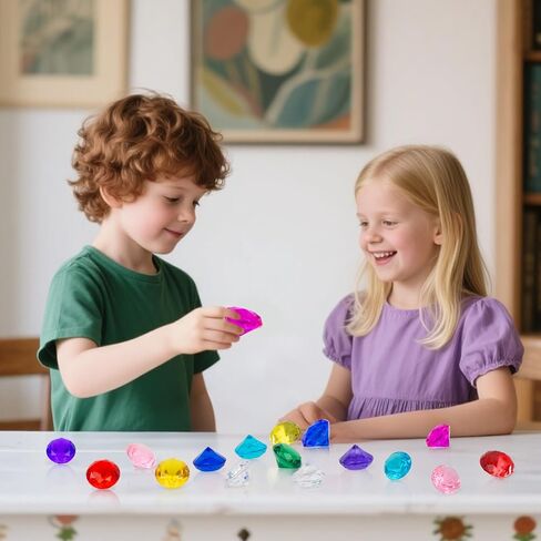 QEQEKAKA 20PCS Acrylic Fake Plastic Gems Diamond 4CM/1.57in Gemstones for Kids, Diving Gems Toys, Pirate Treasure, Vase Filler, Sensory Bowl Filler in Saudi Arabia