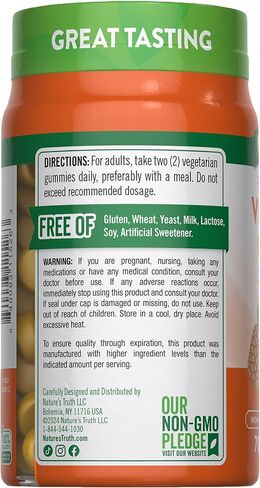 Nature's Truth Vitamin D3 Gummies | 2000 IU | 50MCG | 70 Count | Vegetarian, Non-GMO, Gluten Free | Pineapple Flavor in Saudi Arabia