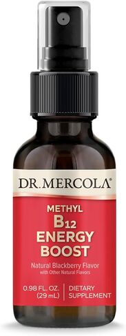 Dr. Mercola,Vitamin Methyl B12 Energy Boost Spray, 0.98 FL. oz (29 mL), (39 Servings), Supports Energy Levels, Helps Support Cognitive Health, Non GMO, Soy Free, Gluten Free in Saudi Arabia