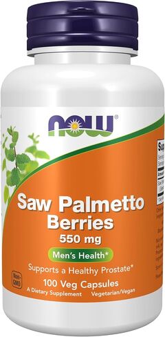 NOW Supplements, Saw Palmetto Berries (Serenoa repens) 550 mg, Men's Health*, 250 Veg Capsules in Saudi Arabia