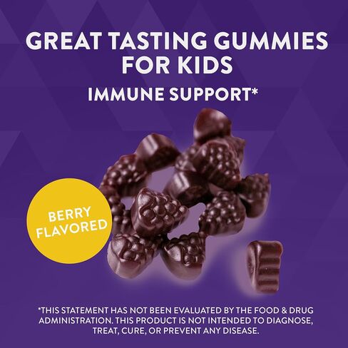 Nature's Way Sambucus Relief Elderberry Gummies for Kids with Vitamin C, Zinc, and South African Geranium, Immune Support*, 60 Gummies in Saudi Arabia