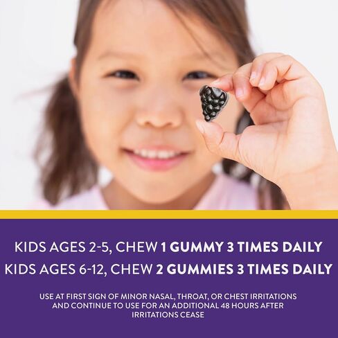 Nature's Way Sambucus Relief Elderberry Gummies for Kids with Vitamin C, Zinc, and South African Geranium, Immune Support*, 60 Gummies in Saudi Arabia