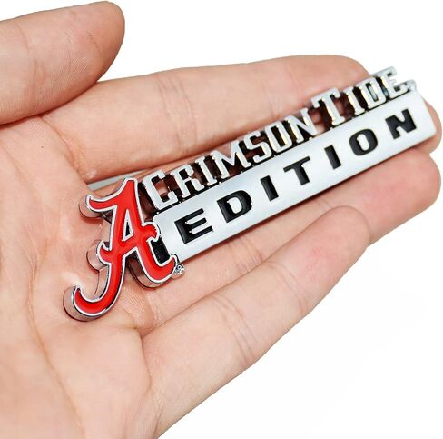 2Pc Collegiate Crimson Tide Edition Emblem 3D Badge Sticker Decal with 3M Adhesive Replacement for Universal Car Window Door Computer (Chrome Black Red) in Saudi Arabia