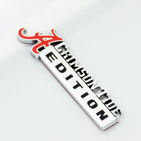 2Pc Collegiate Crimson Tide Edition Emblem 3D Badge Sticker Decal with 3M Adhesive Replacement for Universal Car Window Door Computer (Chrome Black Red) in Saudi Arabia