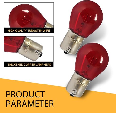 10 PCS Car 1156 Turn Signal Light, Plug-and Play 12V 21W P21W 1141 S25 BA15S Waterproof Shock-resistant Quartz Glass Bulb, Indicator Light Accessories, for Cars Motorcycles (Red) in Saudi Arabia