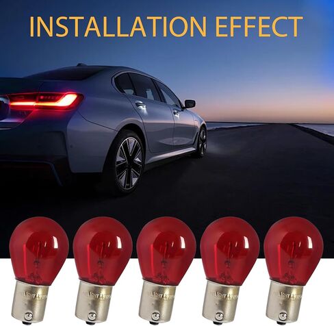 10 PCS Car 1156 Turn Signal Light, Plug-and Play 12V 21W P21W 1141 S25 BA15S Waterproof Shock-resistant Quartz Glass Bulb, Indicator Light Accessories, for Cars Motorcycles (Red) in Saudi Arabia