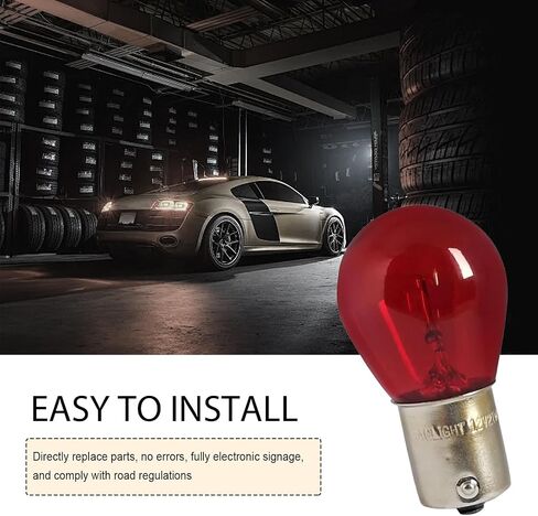 10 PCS Car 1156 Turn Signal Light, Plug-and Play 12V 21W P21W 1141 S25 BA15S Waterproof Shock-resistant Quartz Glass Bulb, Indicator Light Accessories, for Cars Motorcycles (Red) in Saudi Arabia