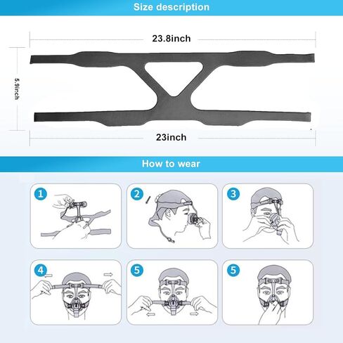 CPAP Headgear Strap - Elastic and Comfortable Replacement Headgear Strap for Universal Version - Extra Soft with Adjustable Plush Straps (Standard) in Saudi Arabia