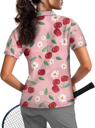 Womens Short Sleeve Polo Shirt 1/4 Zip Up Stretch T Shirt Casual Quick Dry Athletic Sports Shirt Yoga Workout Tops in Kuwait