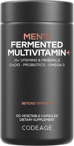Codeage Men’s Daily Multivitamin Supplement, 25+ Vitamins & Minerals For Adults, Organic Whole Foods Vitamins For Men, Vitamin A, B Vitamins, Vitamin C, D, E, K, Probiotic, Zinc, Omega-3, 120 Capsules in Saudi Arabia
