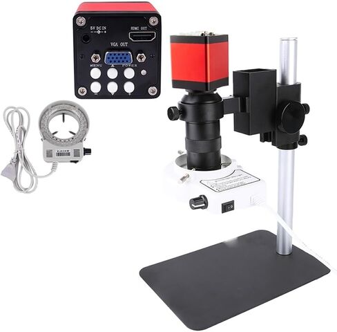 Lab Microscope Slides 48MP 4K USB Digital Microscope Camera 13MP HDMI Industrial Microscope Video Camera 180X 130X Lens Microscope Parts (Color : 13MP Metal) in Kuwait